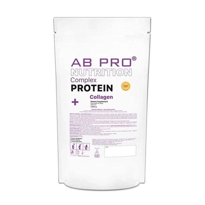 Протеїн та колаген AB Pro Nutrition Complex Protein + Collagen в порошку, зі смаком вишні та смородини, 1 кг